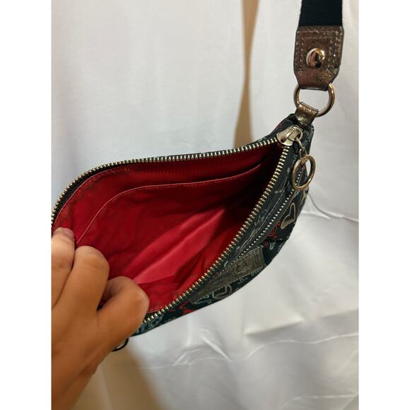 Coach Heart Poppy Purse Tote Graffiti Swing Shoulder Bag Limited Edition - Picture 8 of 9